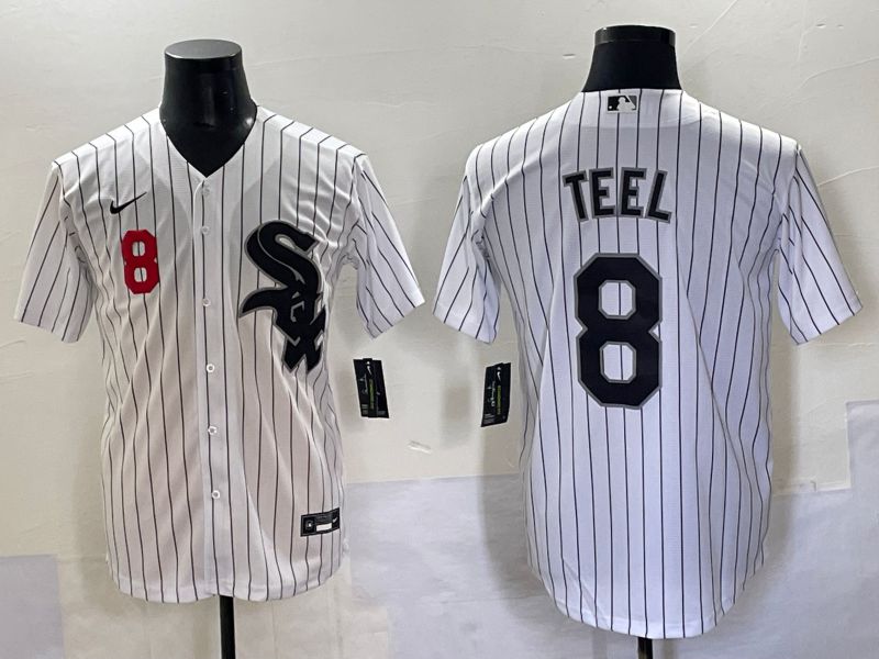 Men 2025 Chicago White Sox #8 Teel White Stripe Game Nike MLB Jersey style 6->chicago white sox->MLB Jersey